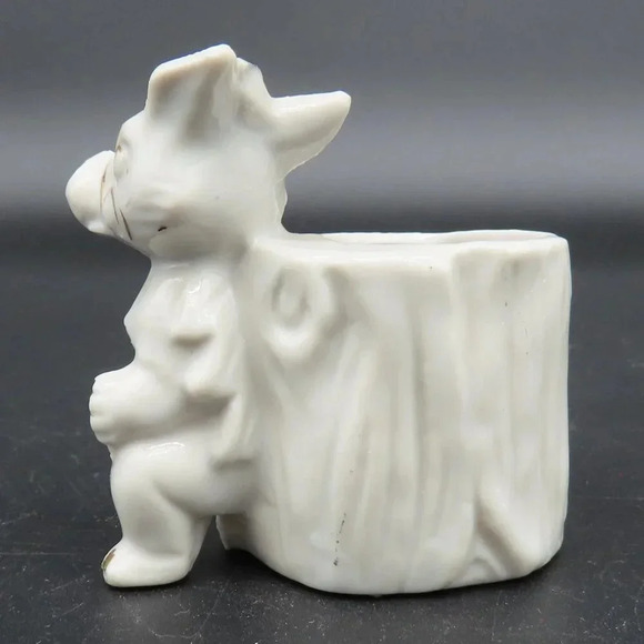 Vintage Toothpick Holder Porcelain Donkey Horse Motif Made In Japan Gold - Picture 4 of 5